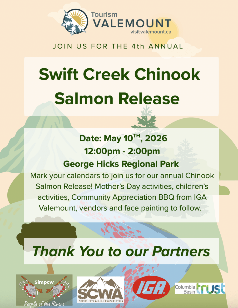 Poster about the Chinook Salmon Send off 2026